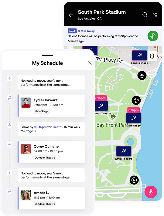 Frontstage app map features